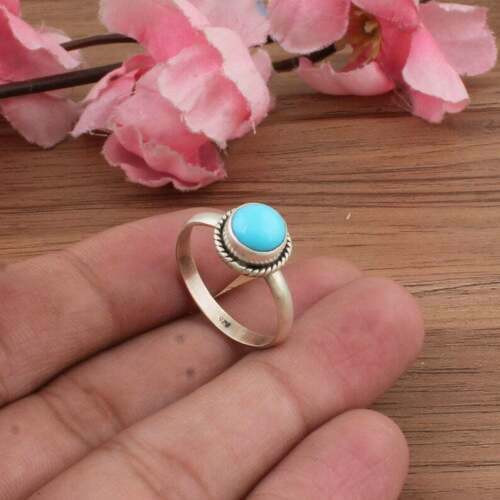 Sleeping Beauty Turquoise Ring 925 Sterling Silver Boho Ring Everyday Ring Gift