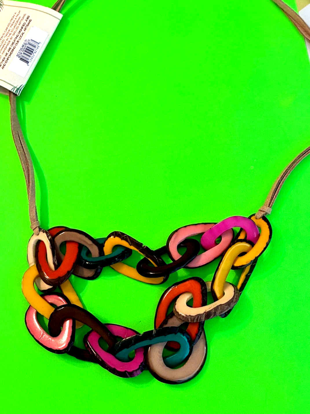 Tagua Nut Necklace Handmade Artisan Organic Beads from Ecuador TN-6