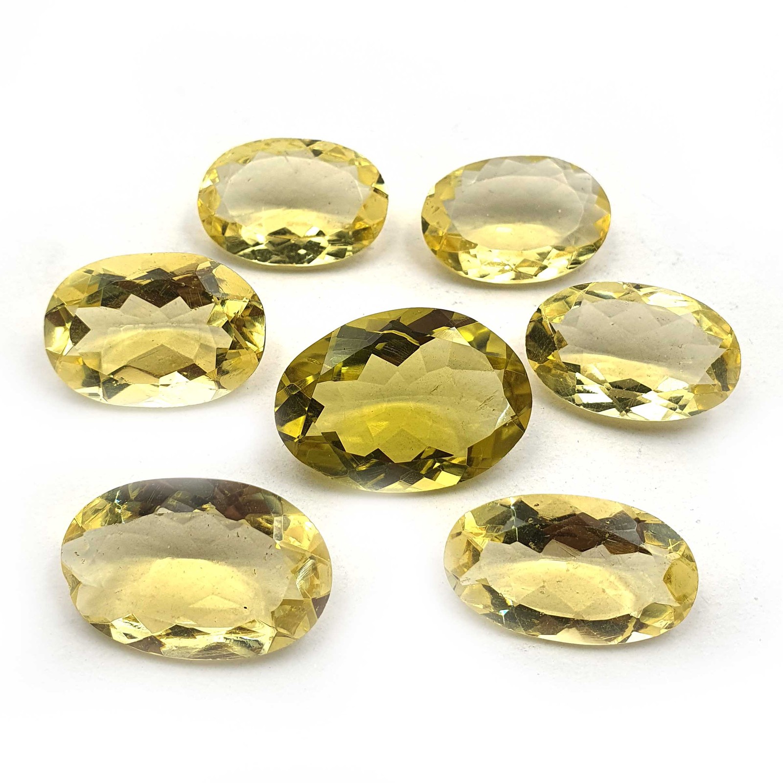 Natural Lemon Quartz Oval Cut Loose Gemstone Lot 7 Pcs 14*25-20*29 MM 177 CT