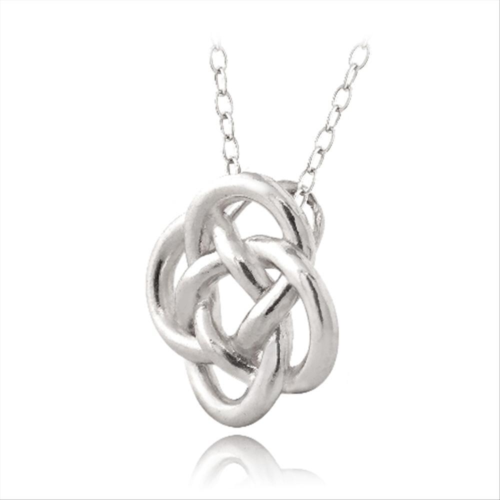 925 Sterling Silver Love Knot Flower Necklace