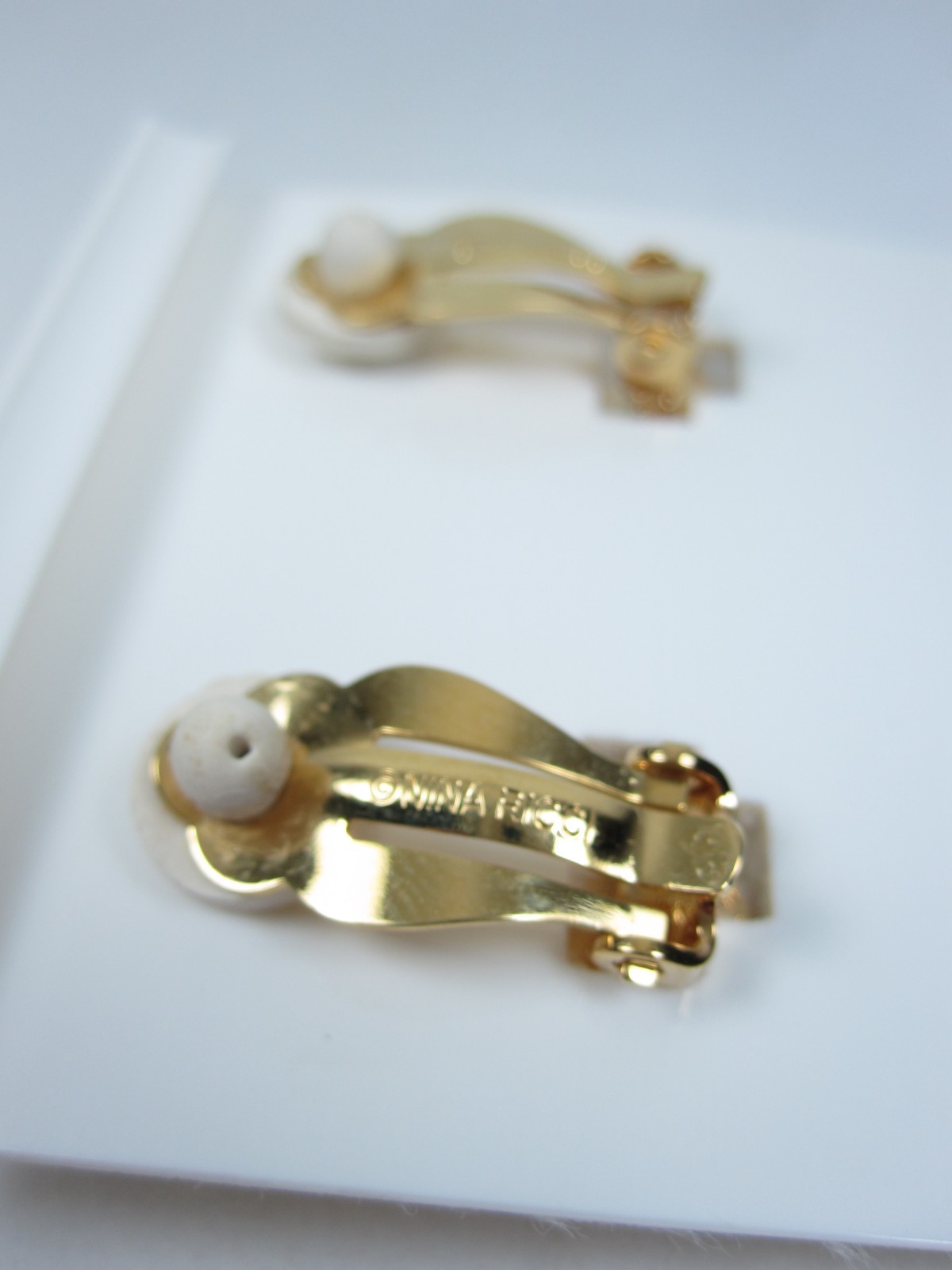 Nina Ricci Gold & Rhodium Plated Pierced Earrings – 8285
