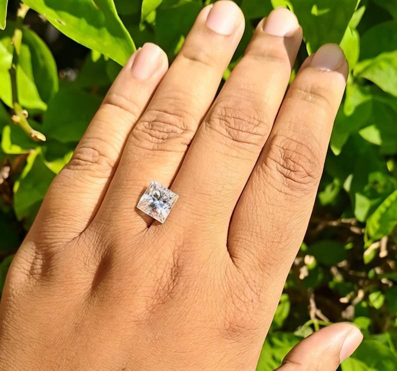 2 Ct Princess Cut Diamond Stone Loose White D Color VVS1 Gemstone +1 free Gift
