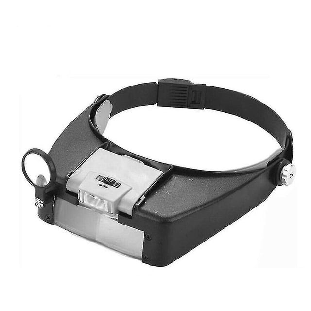 Illuminated Dual Lens Flip-in Head Magnifier with 2 LED Lights 1.5X 3X 6.5X 8X