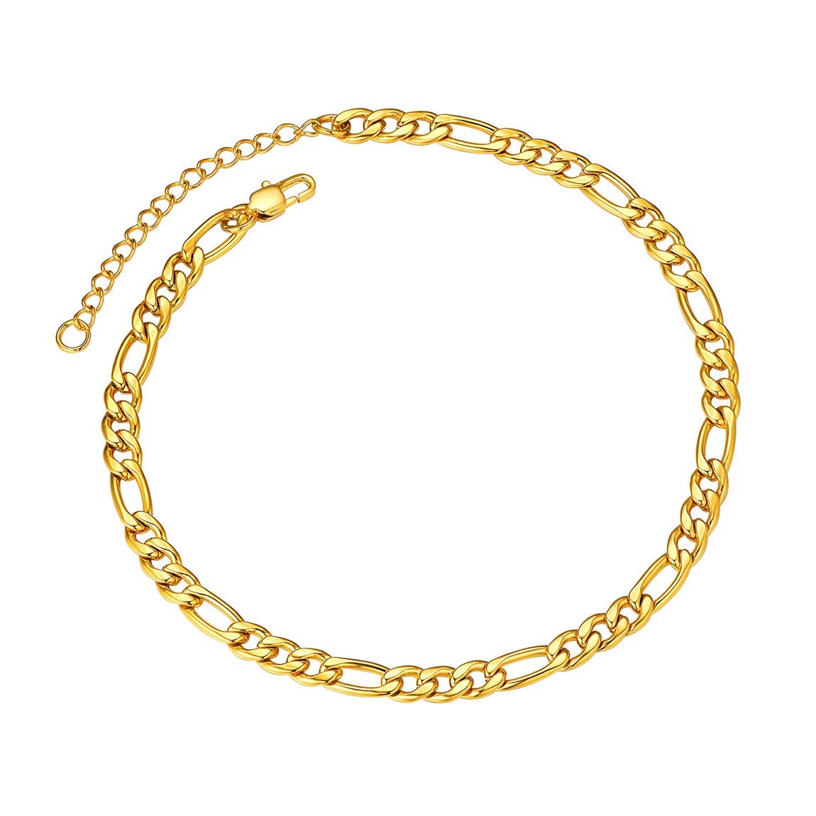 Chainspro Anklet Bracelets For Women Figaro Ankle Chain Ladies Gold Anklet