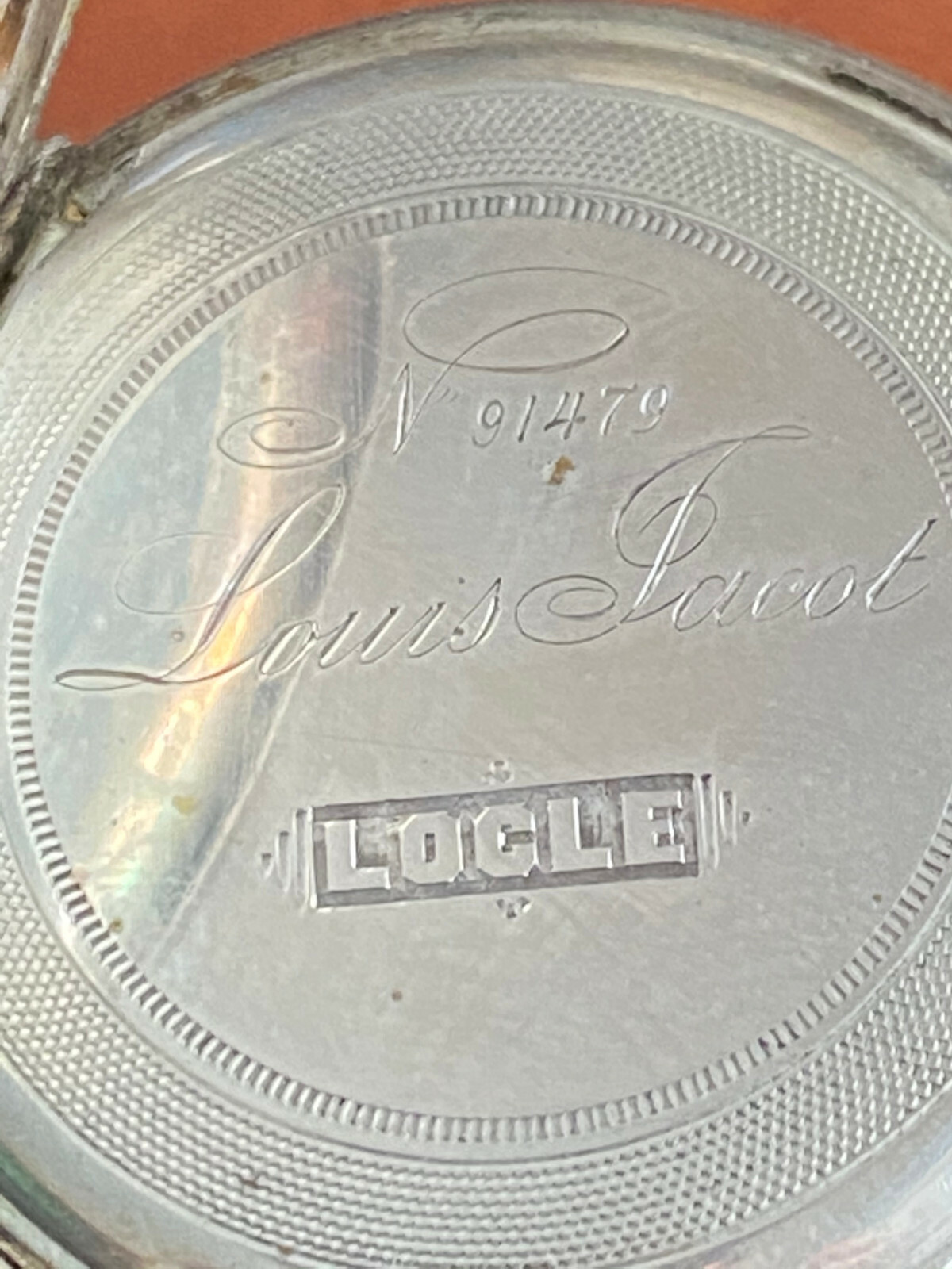 VINTAGE 35.6MM LOUIS JACOT POCKET WATCH, PIN SET, RUNNING GOOD