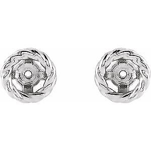 14K White Gold Rope Earring Jackets Earrings 0.5g Perfect Gift for Her