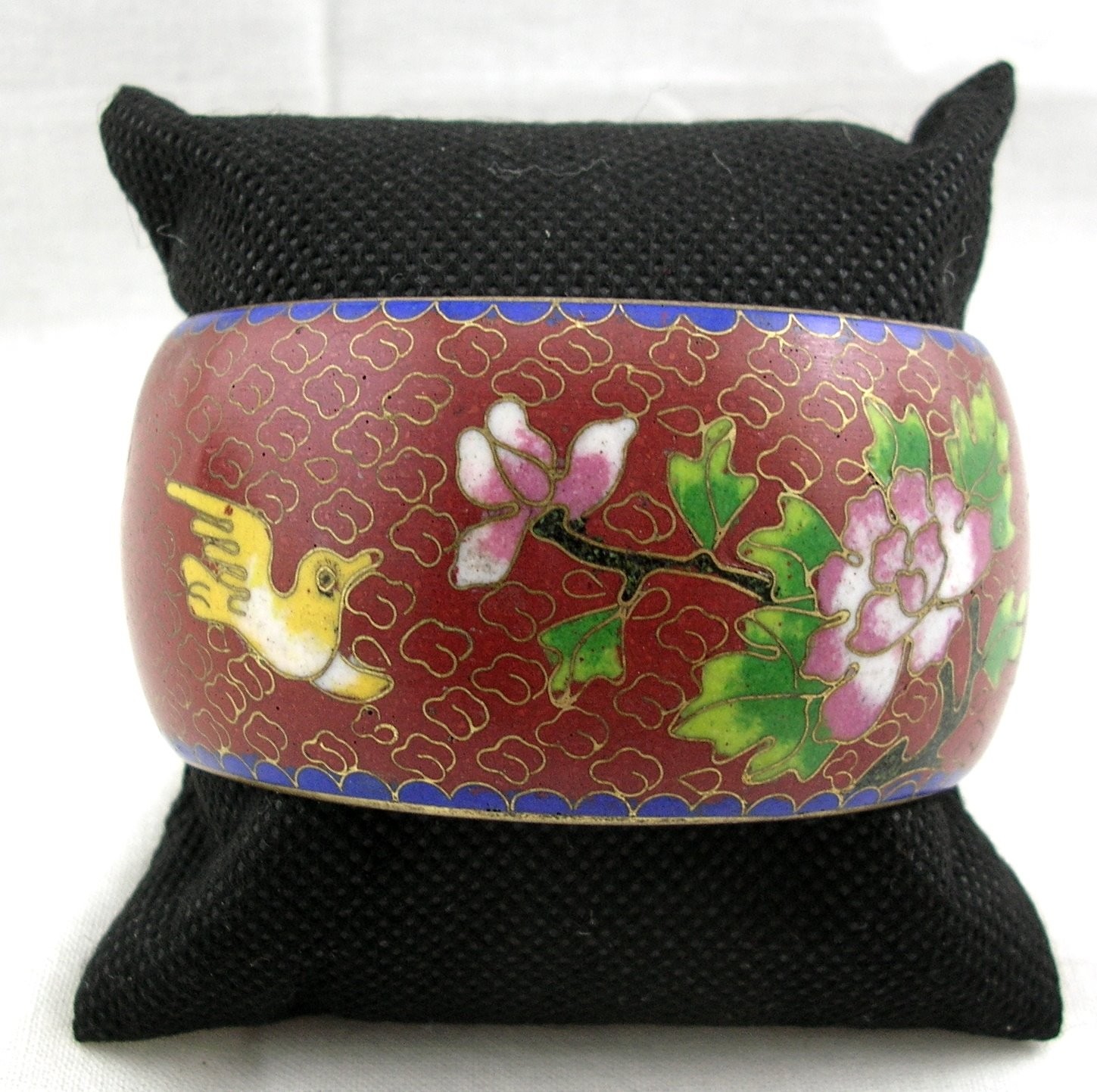 VINTAGE CHINA WIDE HARD CLOISONNE BRACELET