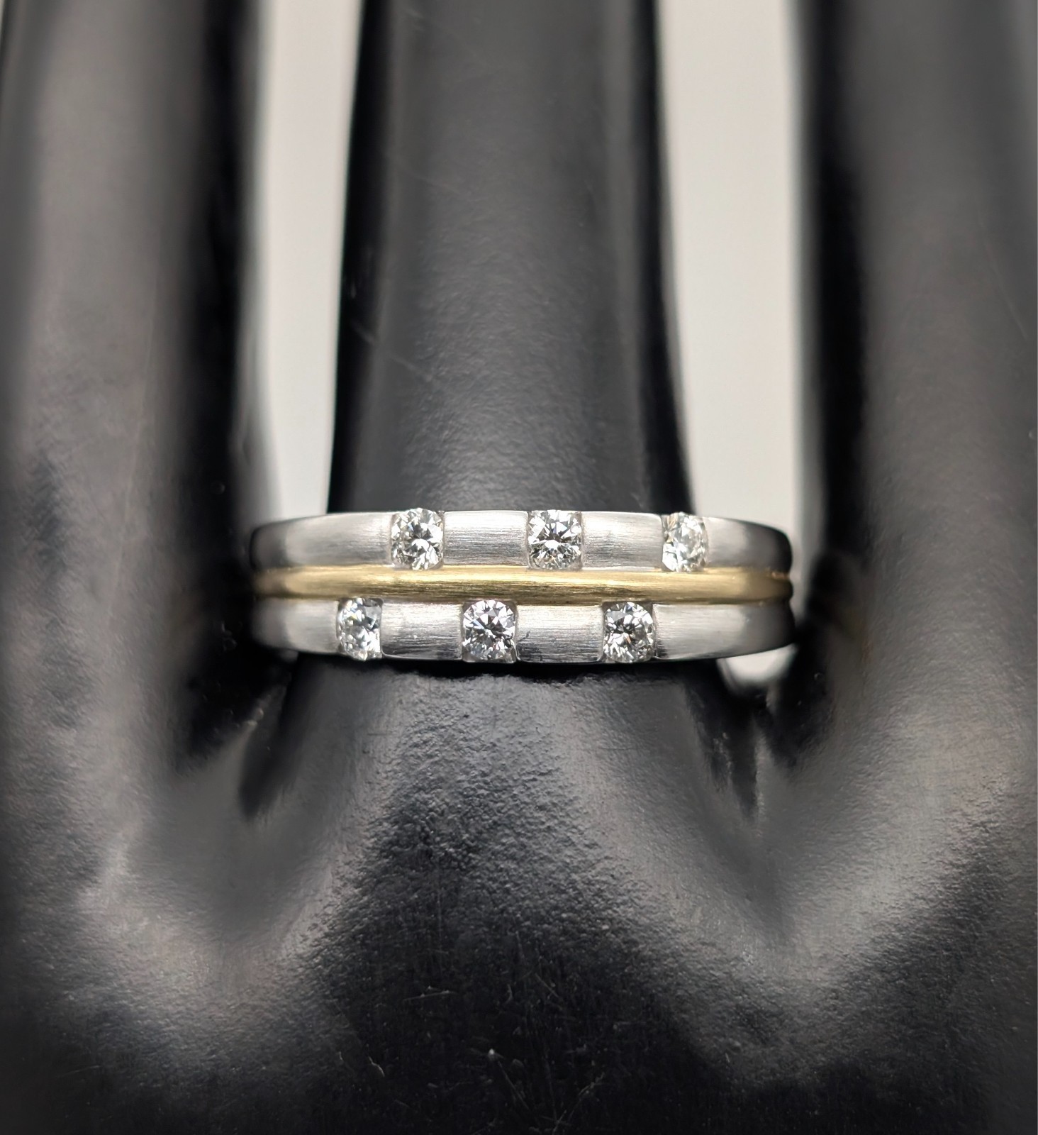 Diamantaire brilliant ring platinum 999/750 gold 18K 7.10g – (size 63) #3225