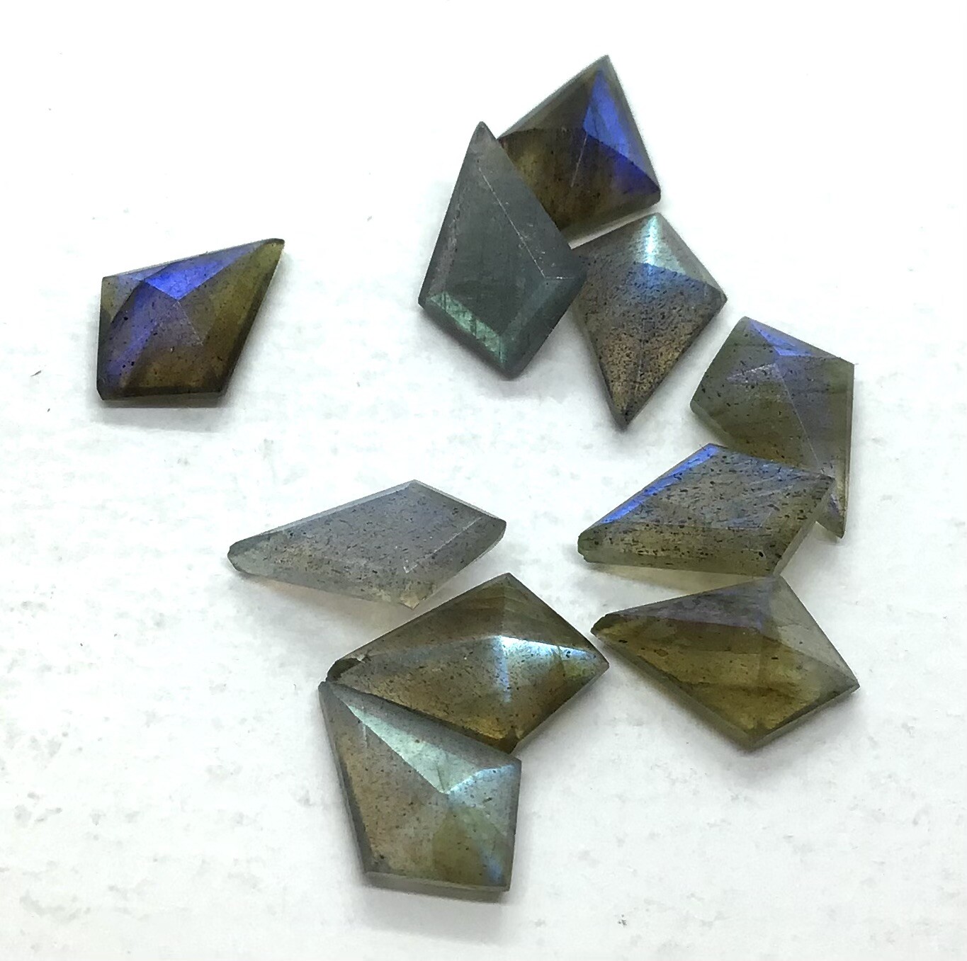 AAA Natural Labradorite Square Rose Cut Loose Gemstone For Making All Jewelry