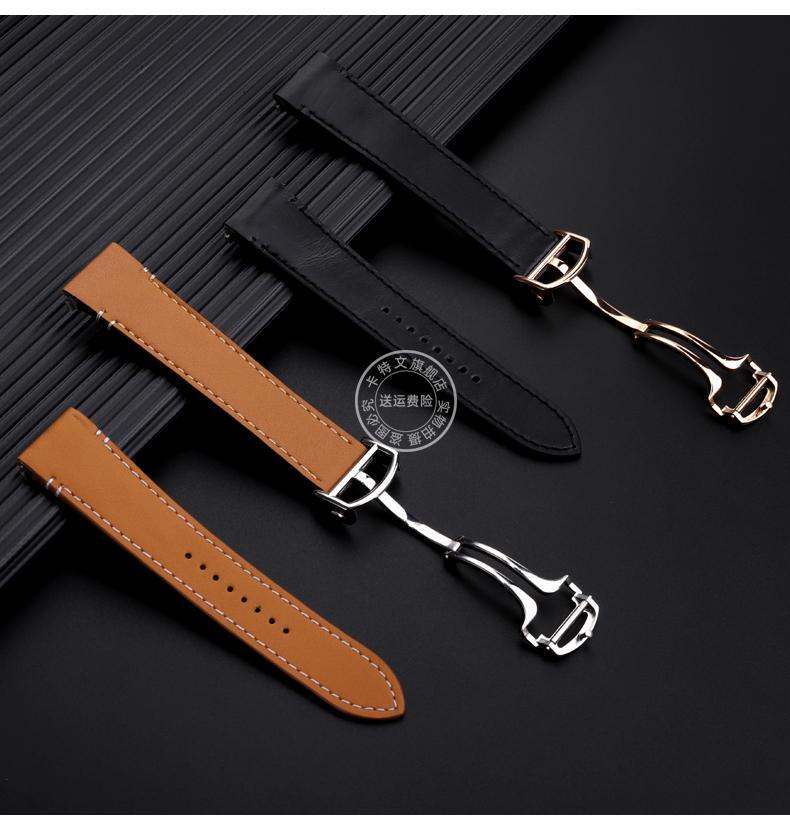 Genuine Leather Watchband For Car.tier Sandoz Large Medium-Sized Santos WSSA0010