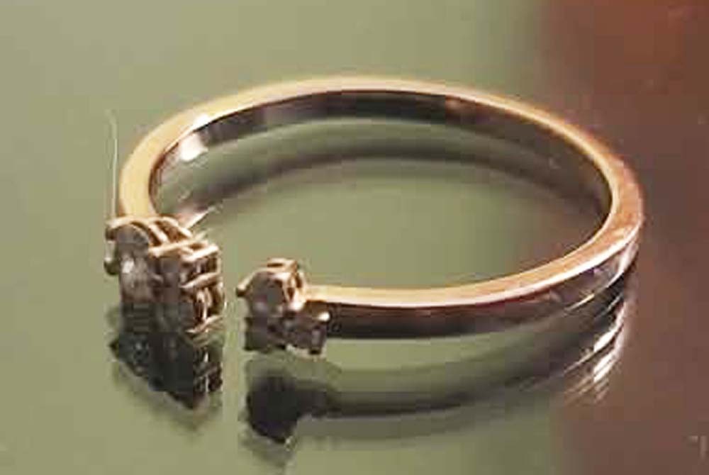 Pleiades Finger Cuff 14K ROSE GOLD Lab Created Ring Engagement Valentines Day