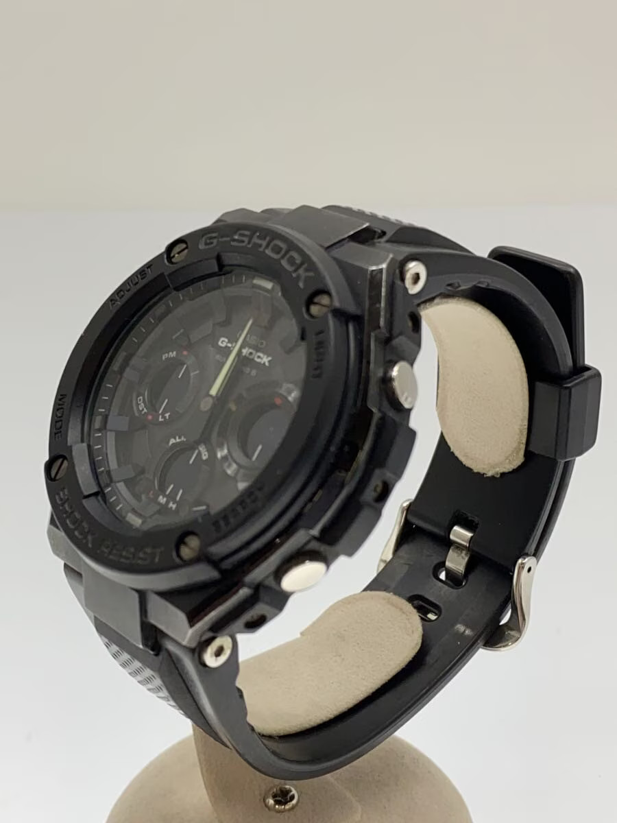 CASIO G SHOCK Solar Watch Digital Analog Rubber BLK BLK GST W100G