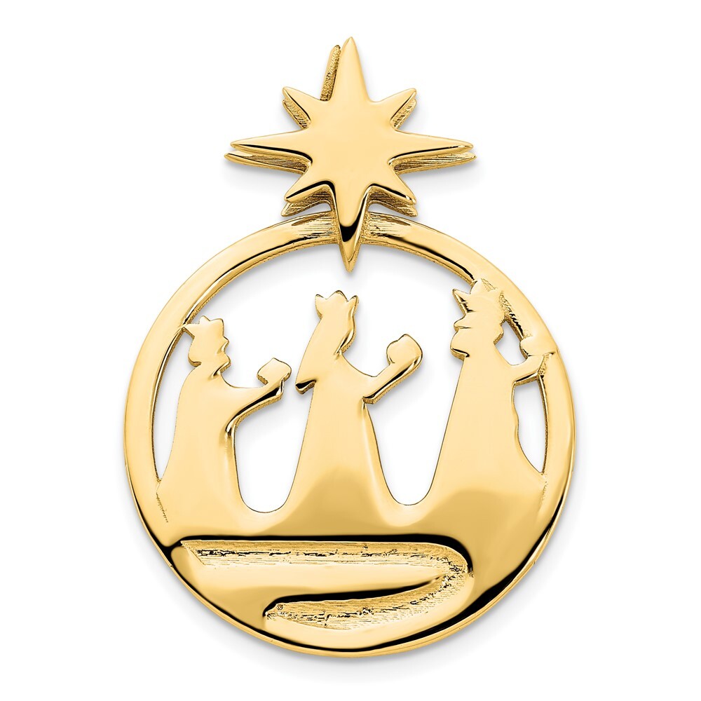 14k Yellow Gold Three Wise Men North Star Pendant 1.95g, L-25.5mm, W-18.32mm