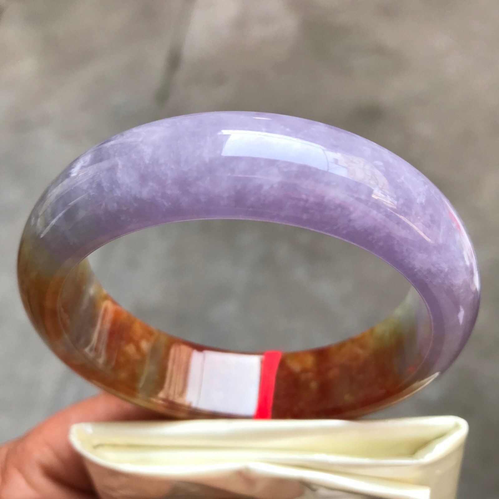 58.3mm Natural Ice Red Lavender Jadeite Jade Bracelet Burma Jade Bangle