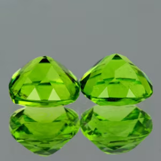 Green Peridot Cushion 7.00 mm 2 pieces, VVS Clarity , Natural Loose Gemstone