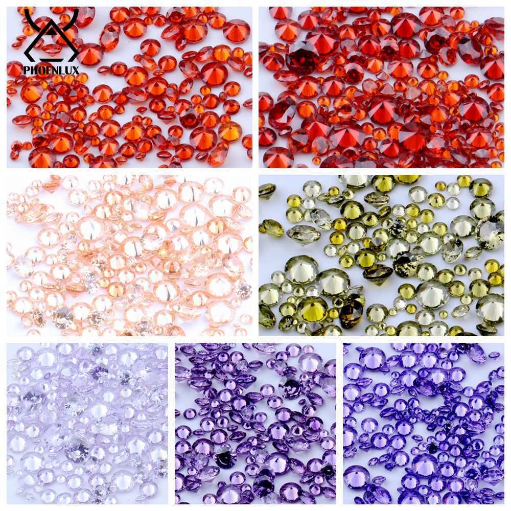 5A 14 Colors Round Red Black Cubic Zirconia Stone Loose CZ Stones For Jewelry