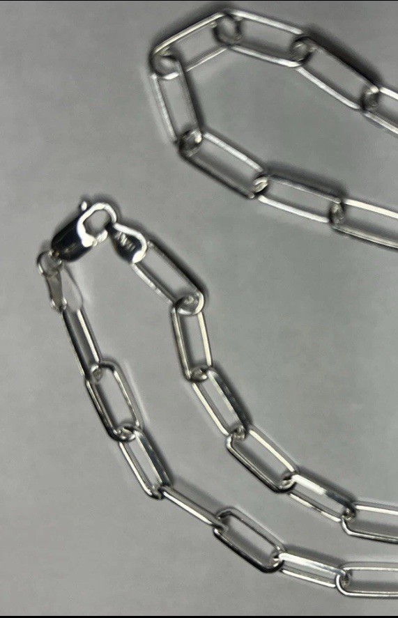 925 SOLID Sterling Silver PAPER CLIP CHAINS 5.7mm Necklace 20 22 24 in Italy NEW