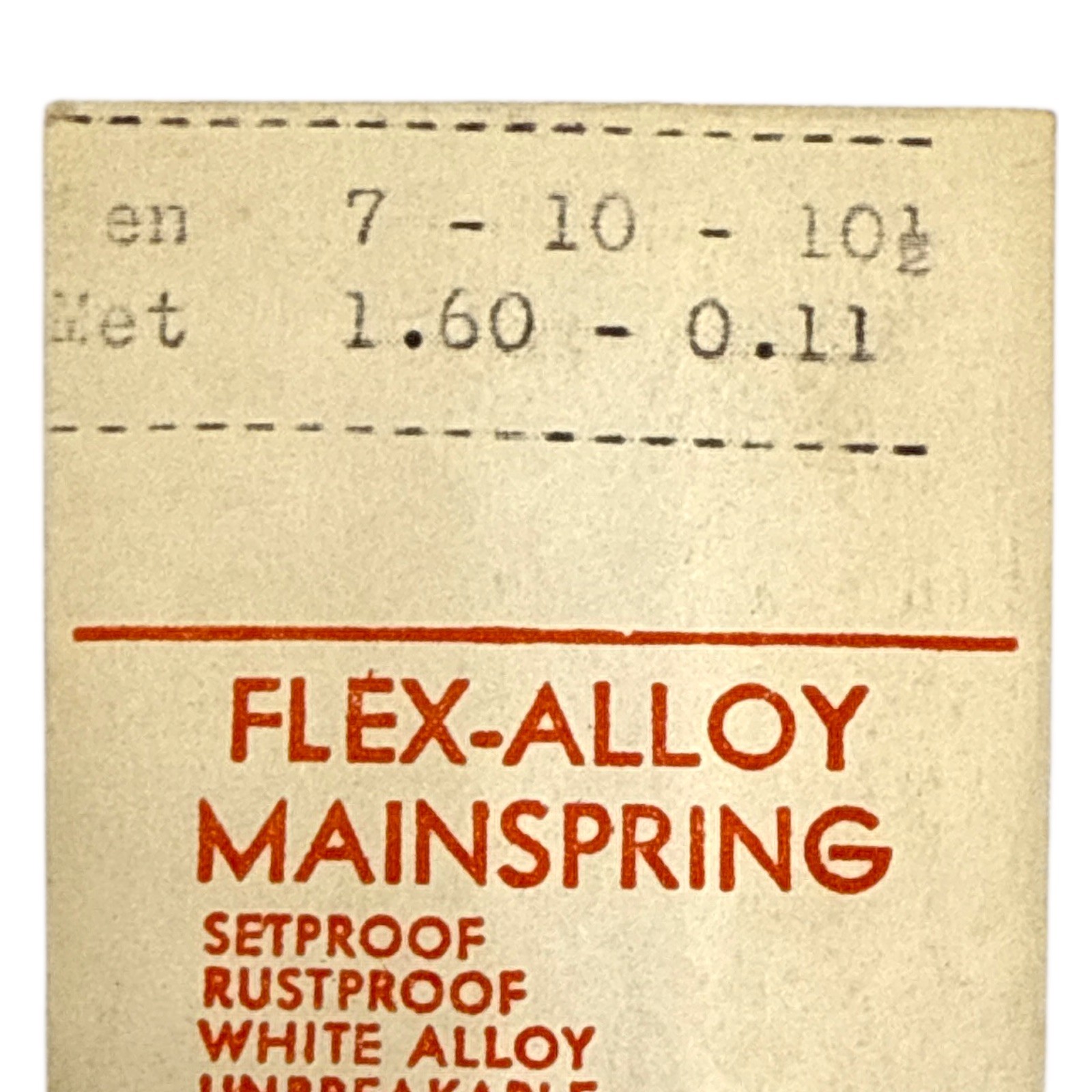 Peseux 40 Mainspring MS-710H 1.60 x 0.11 x 266 Alloy Denn. 7 x 10 x 10 1/2 Read!