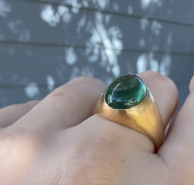 14k Solid Gold Emerald Ring Natural Zambian Emerald Ring Engagement Ring