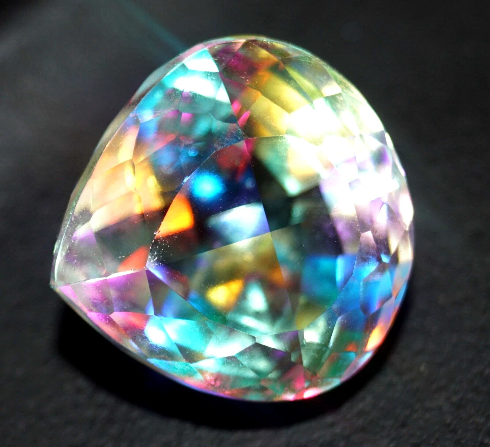 100 Ct Natural Mystic Pear Cut Rainbow Color Certified Loose Gemstone