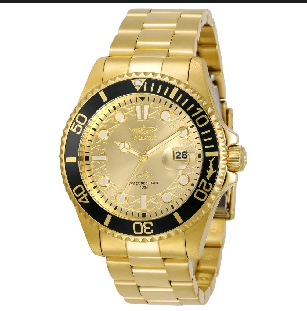 Invicta Pro Diver Current Wave Men’s Watch Blue Dial 43mm Gold 30025 #291