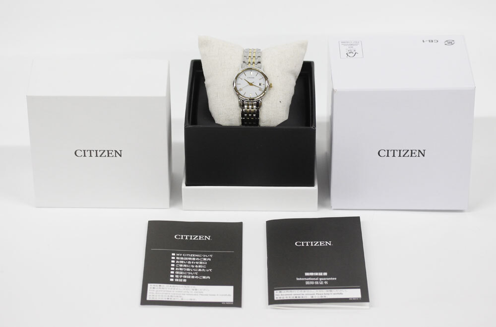 CITIZEN EW1584-59C Analog Quartz Solar Powered White Silver/Gold