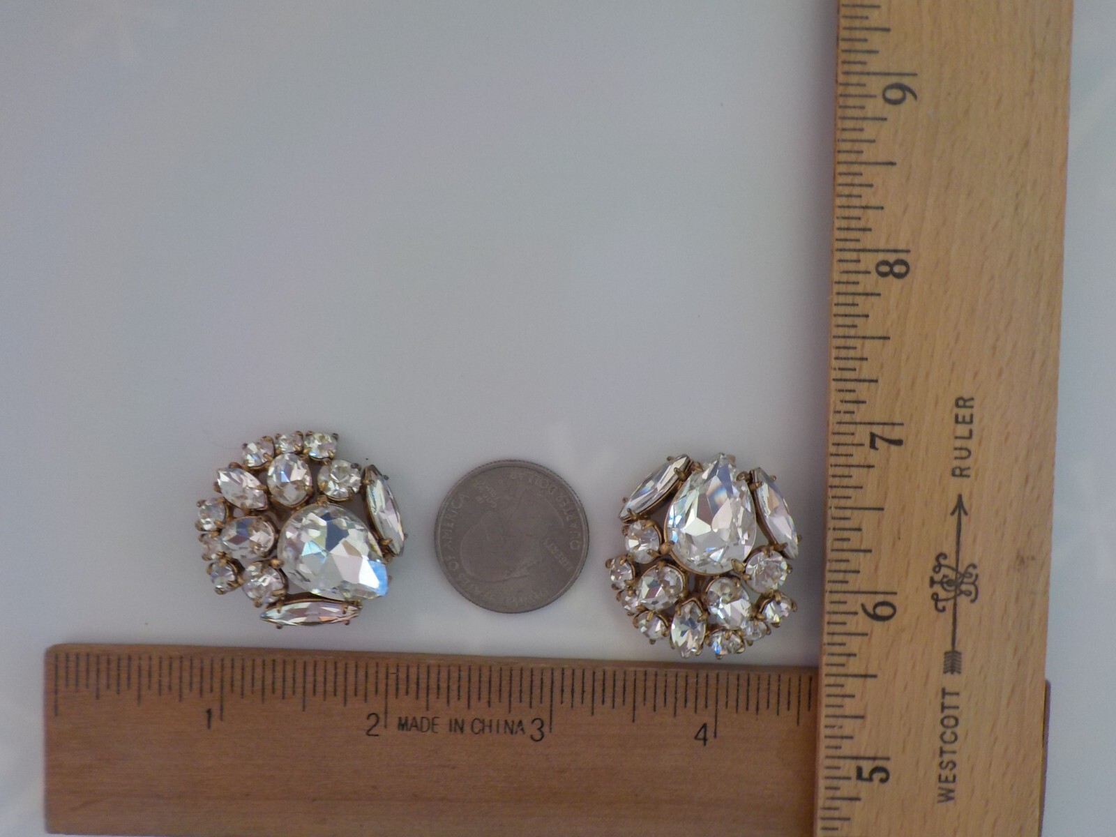 CABI 2 Clear Glass Rhinestone Cluster Removable Chams Only (No Bracelet)