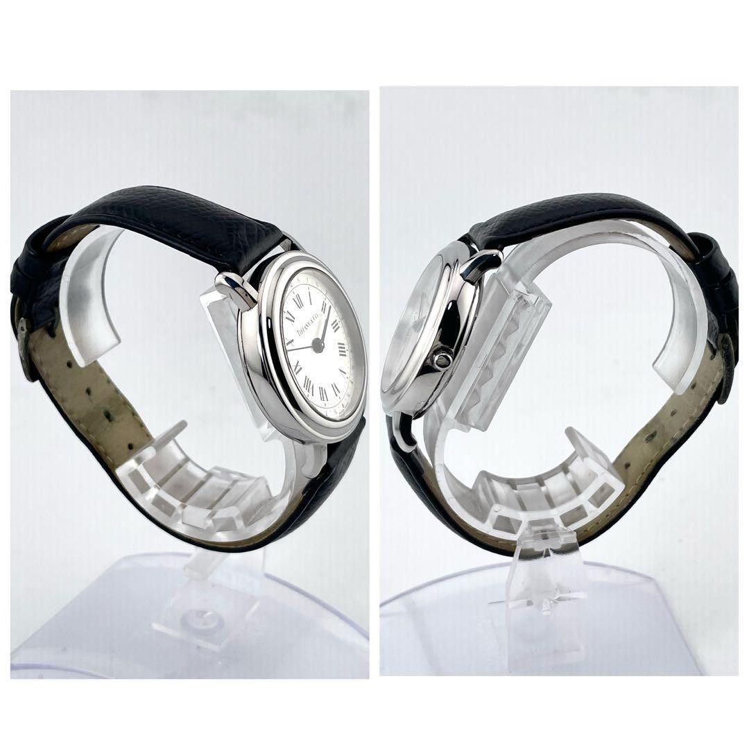 [B1P] Tiffany M191 Round Alarm Quartz Silver Dial Mens Wristwatch [w9t]