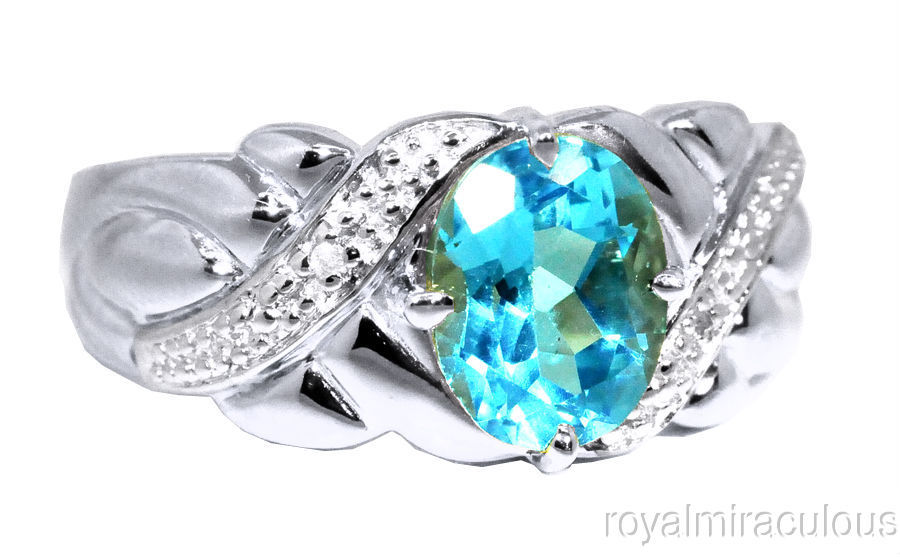 Rylos 925 Gold Plated SilverRing Simulated Peridot & Diamond 9X7MM