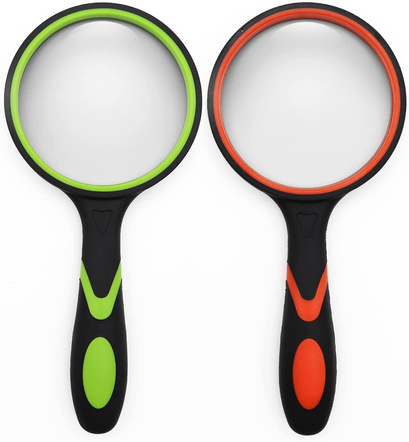 2 Pack 75Mm 10X Handheld Magnifying Glass,Rubber Reading Magnifier for Kids S…