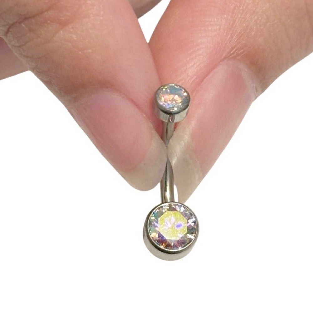 Only 1 Gram IMPLANT GRADE Titanium Most Beautiful Bezel AB Swarovski VCH Barbell