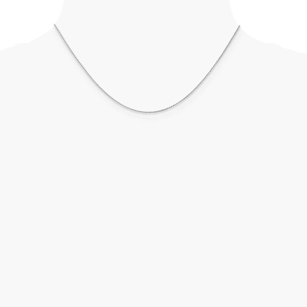 10K White Gold 1mm Spiga Chain Necklace 16″-24″