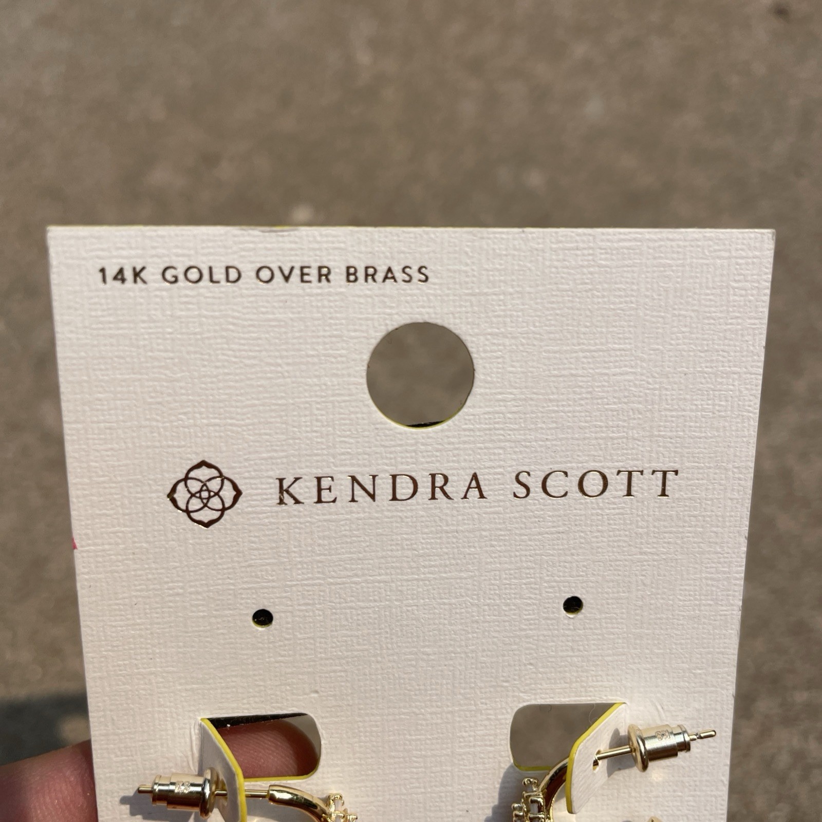 Kendra Scott 14K Gold Over Brass AYLSSA Post Hoop Earrings Floral T1790