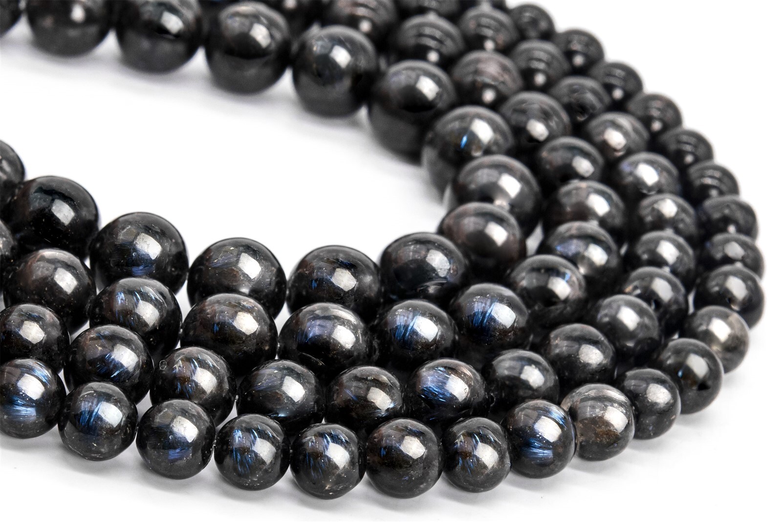 Genuine Natural Arfvedsonite Beads Grade AA Round Loose Beads 7/8/9/10/11MM