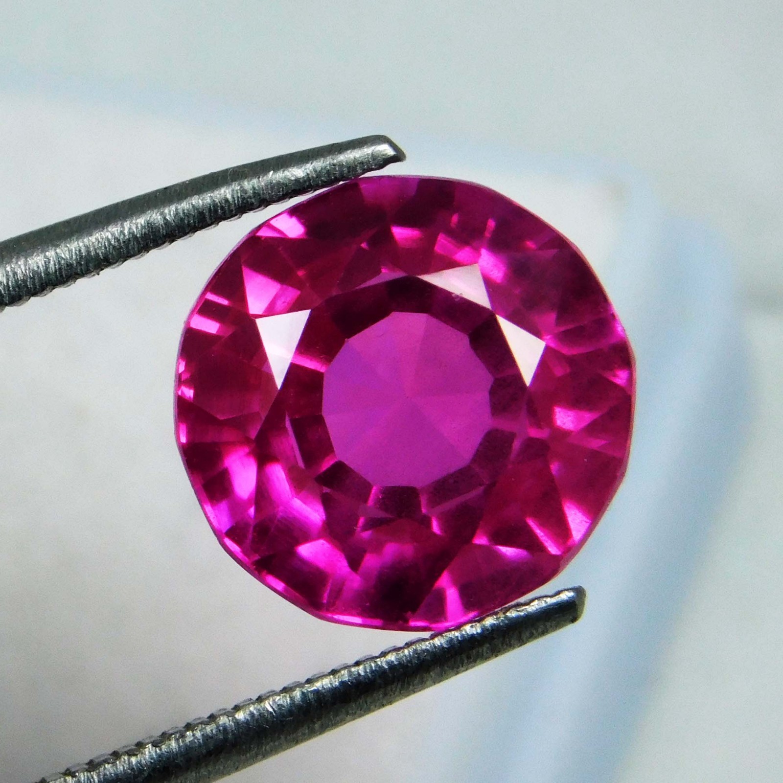 Certified 7.60 Ct Natural Mogok Pink Tourmaline Round Cut Loose Gemstone