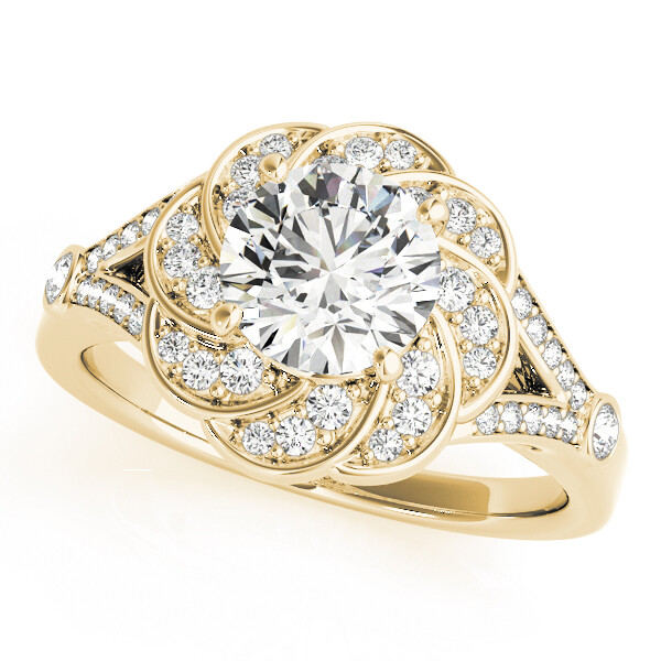1.35 Ct Round Real Moissanite Anniversary Ring 14K Solid Yellow Gold Size 8.5