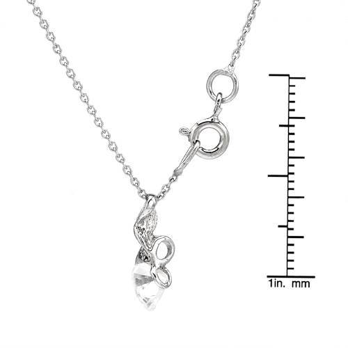 Lovely Small Heart Necklace With 0.70ctw Cubic zirconia in 925 Sterling silver