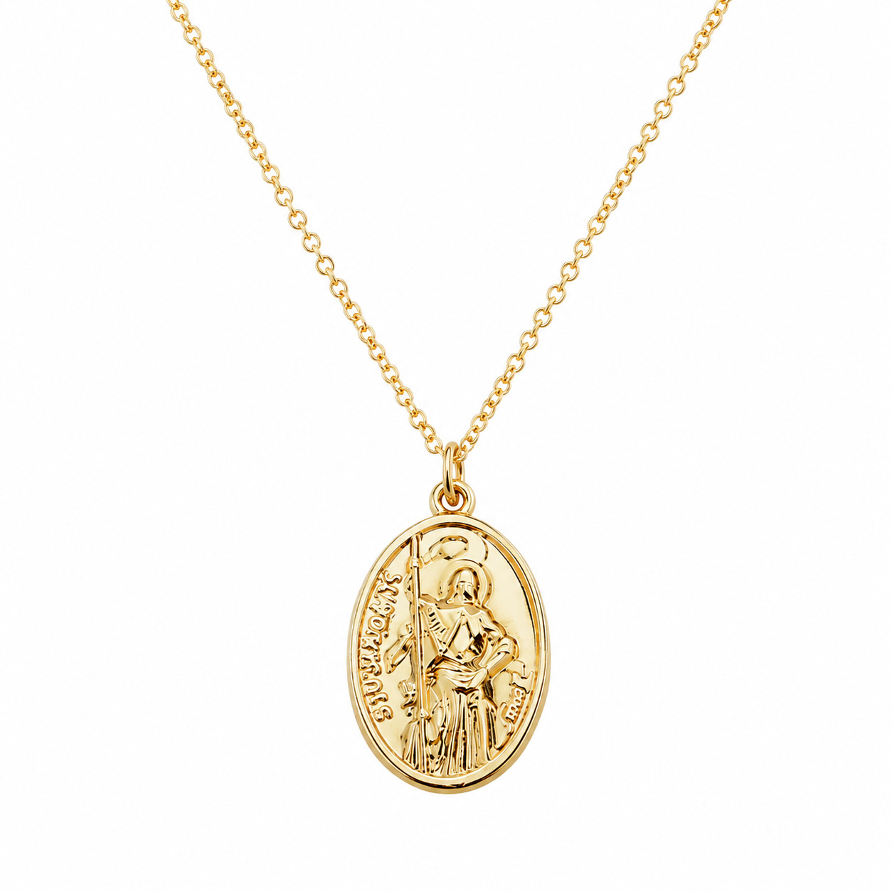 14K Gold Dipped St. Joan of Arc Medal Pendant Necklace Religious Gift for Women