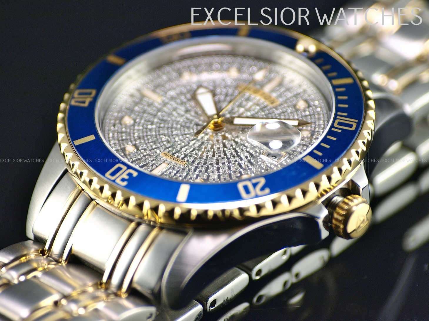 Croton CN301142 Men Limited Ed 1.2Ct Genuine Pave Diamond Dial Auto TT Watch