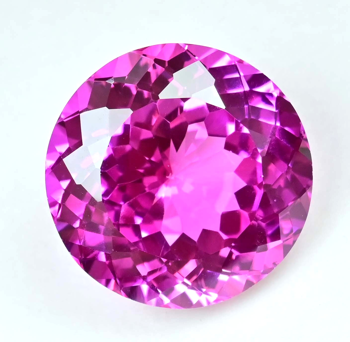 42.10 Ct Natural Mogok Pink Ruby Round Certified Flawless Loose Gemstone