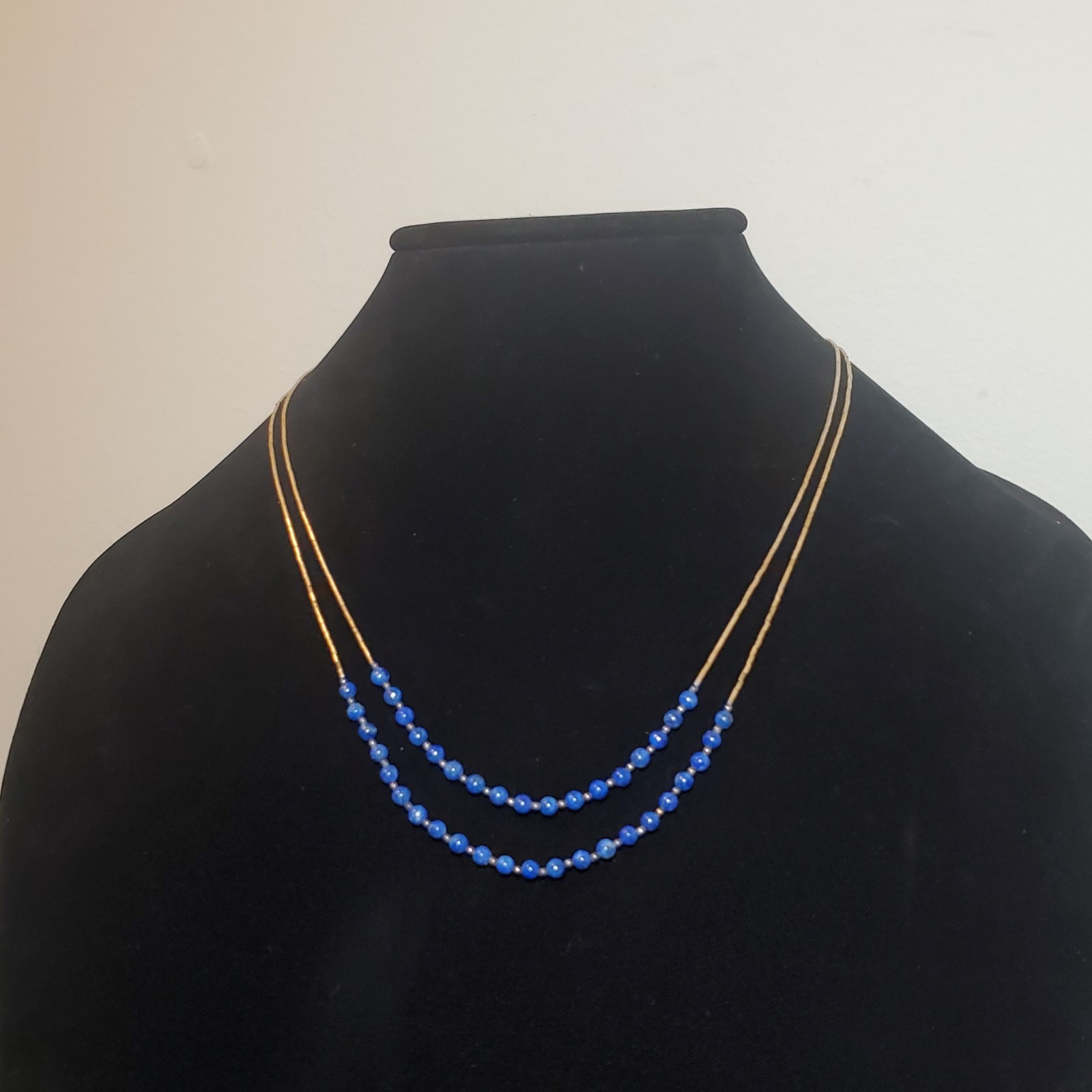 Carolyn Pollack Relios Two Strand 925 Sterling Liquid Silver Lapis Lazuli…