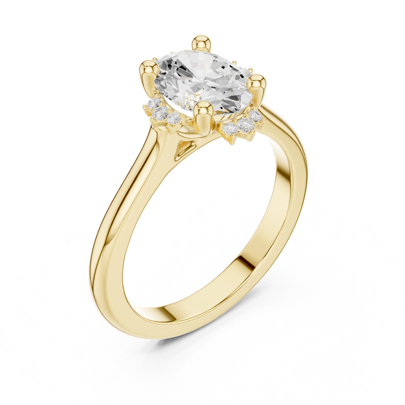 Certified 1.4Ct Oval Cut Lab Grown Diamond Ring Luxury Jewellery 14K Gold Over