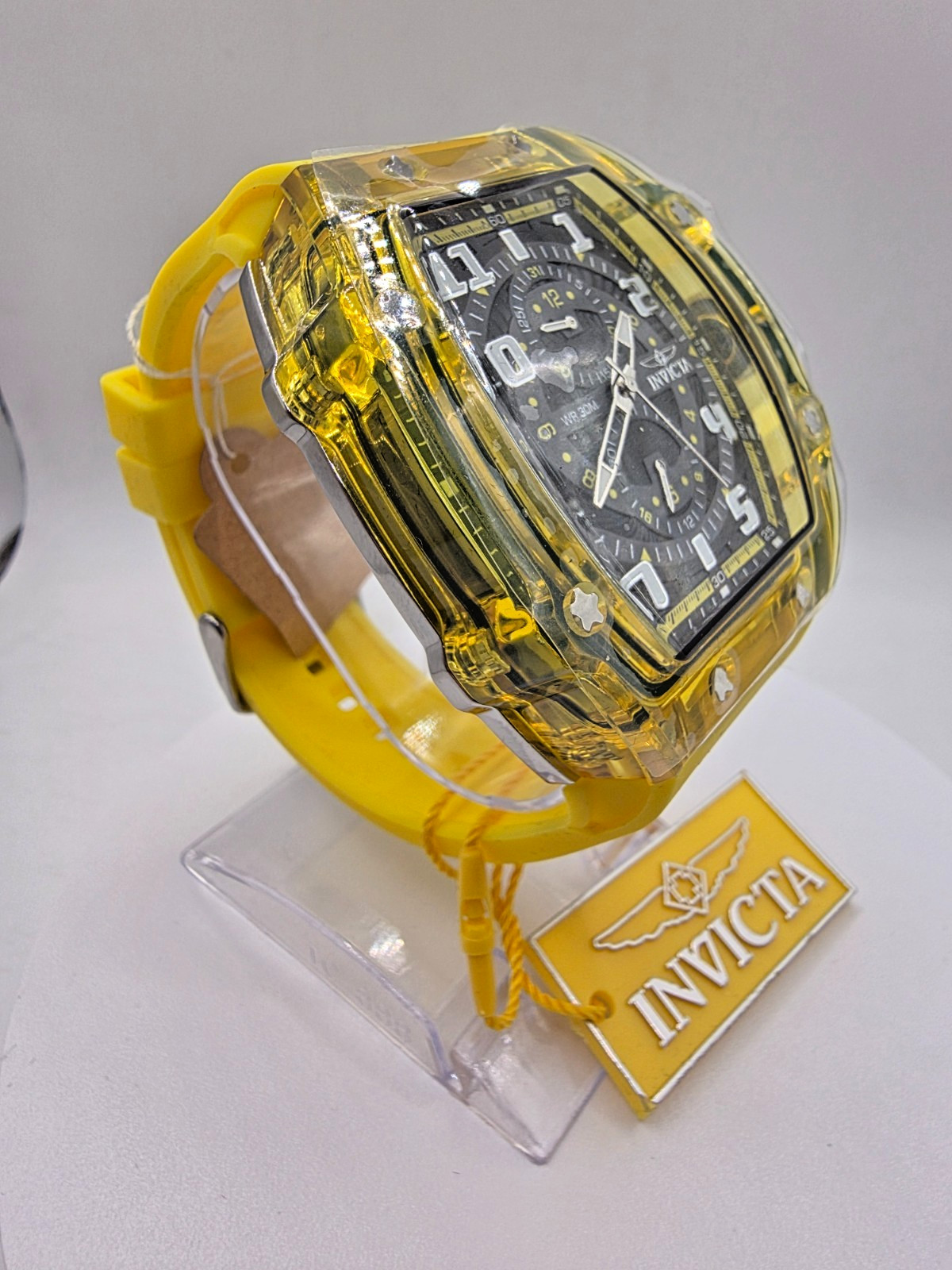 NEW Invicta Men’s 48.5mm Racing Cyclone Quartz Yellow Tone Watch 48721