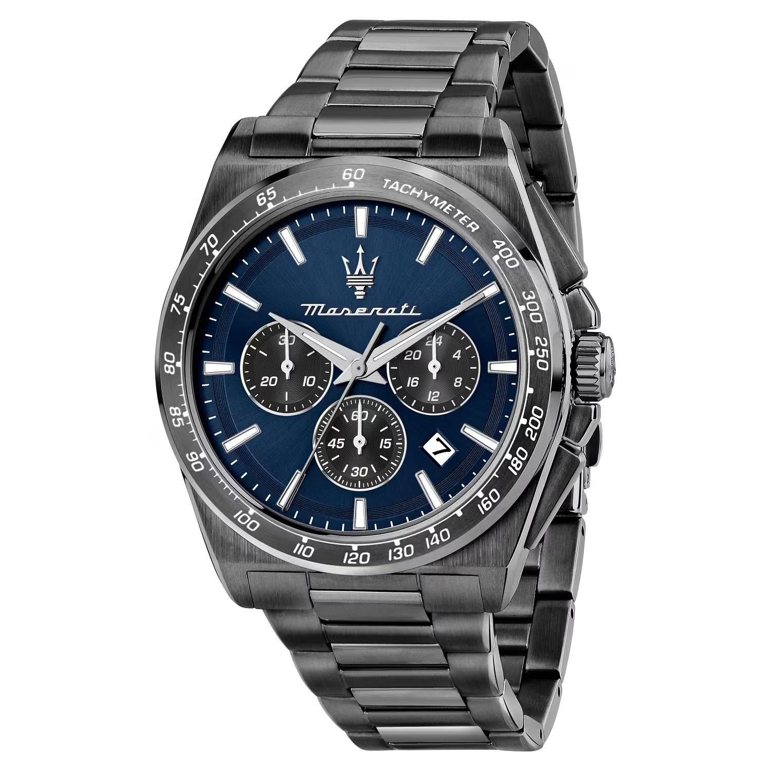 Maserati Speed Chronograph Blue Watch R8873652015 Grey Steel Men’s 43mm