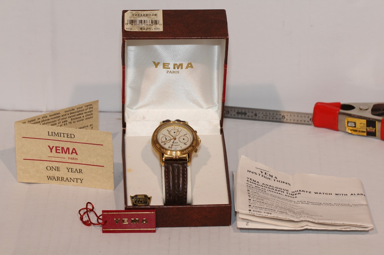 YEMA Paris Gold bezel white dial watch MODEL: Y211fe028