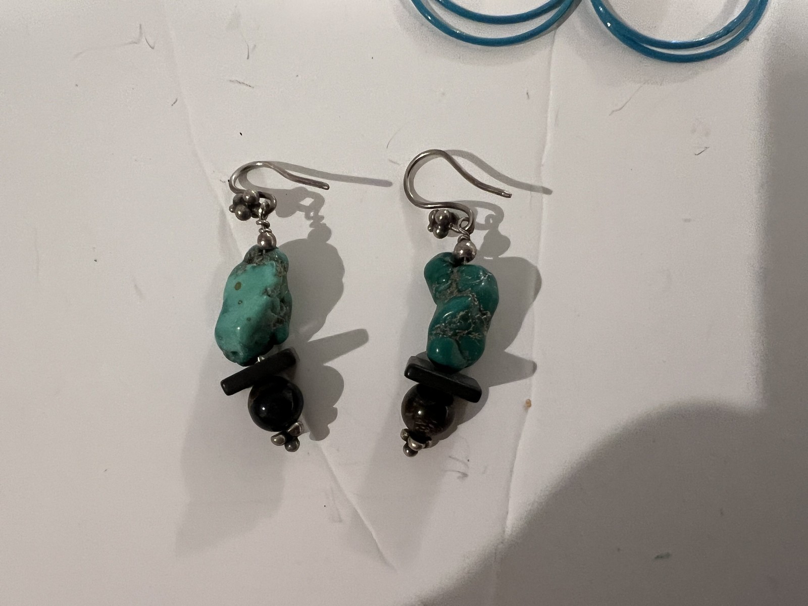 EIGHT PAIRS VINTAGE ESTATE EARRINGS SOUTHWEST NATIVE STERLING SILVER TURQUOISE2