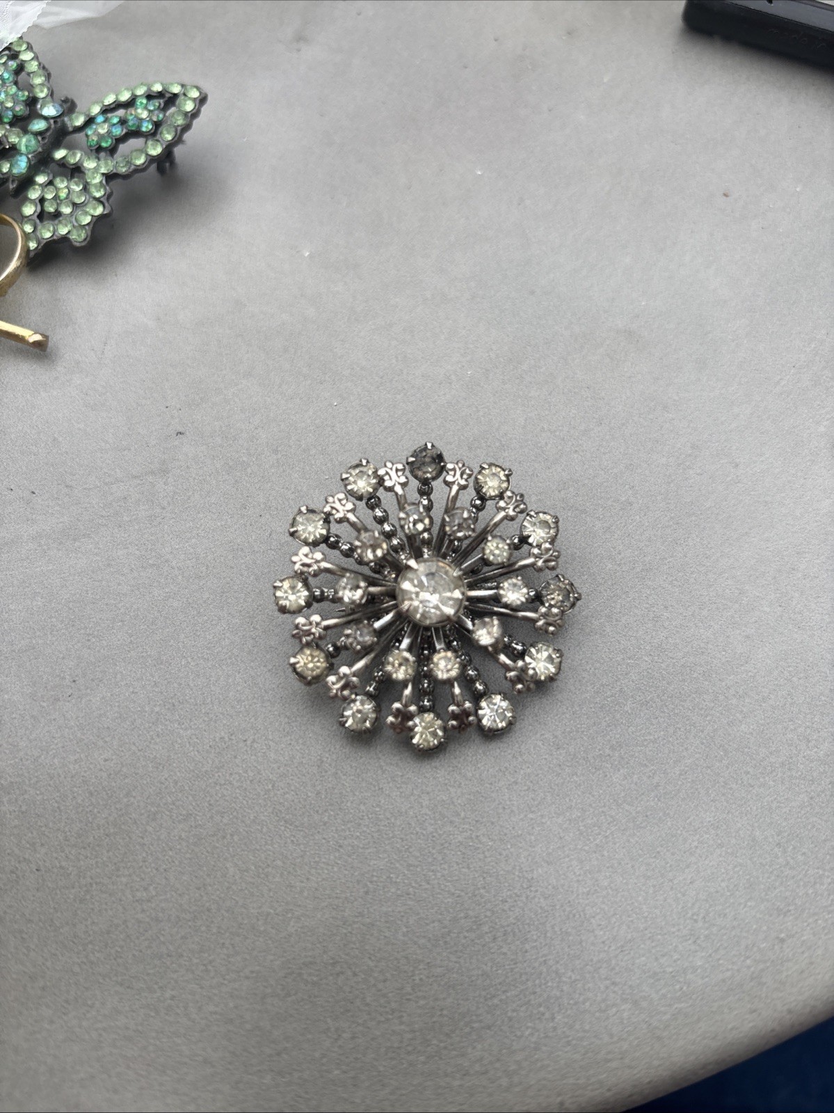 Vintage 60’s-70’s Mixed Lot 4 Brooch Set, Rhinestone Metal #1
