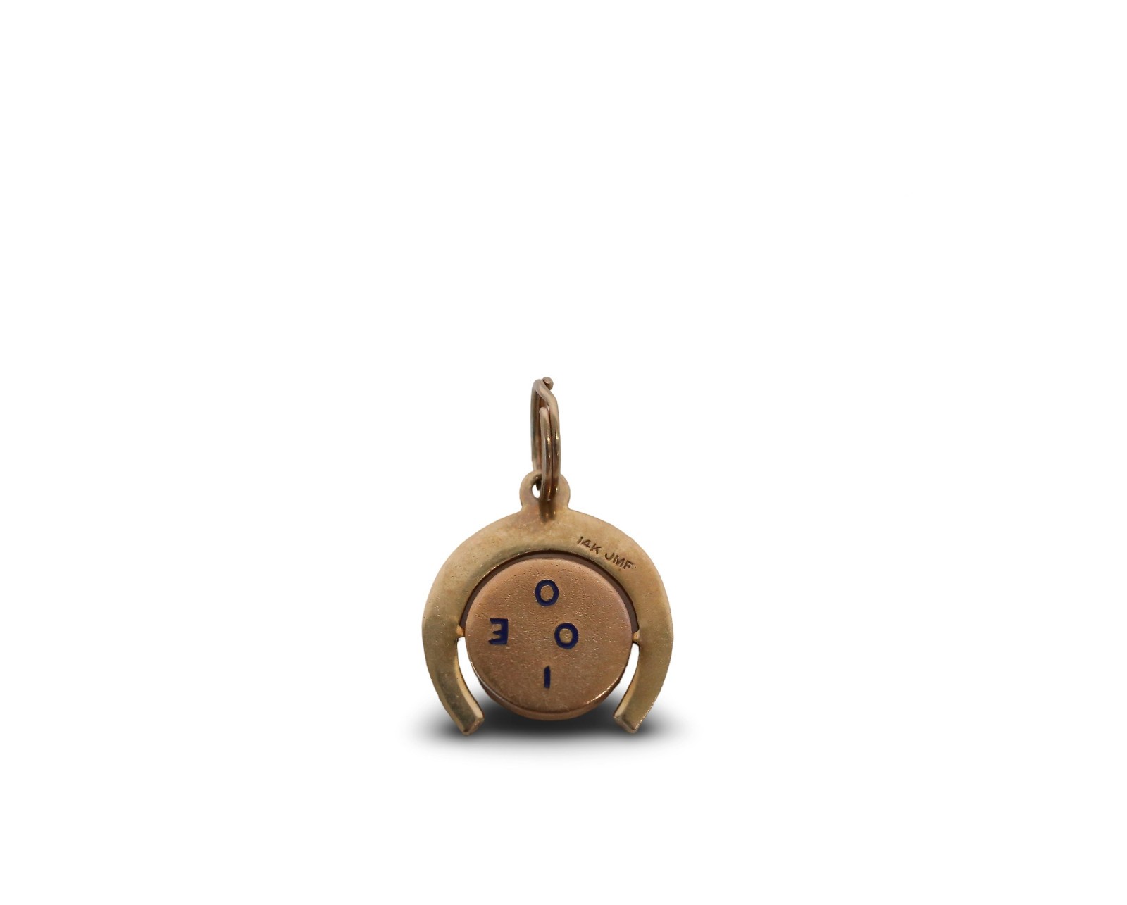 Vintage 14k Gold Horseshoe I LOVE YOU Spinner Charm, 3.2 Grams