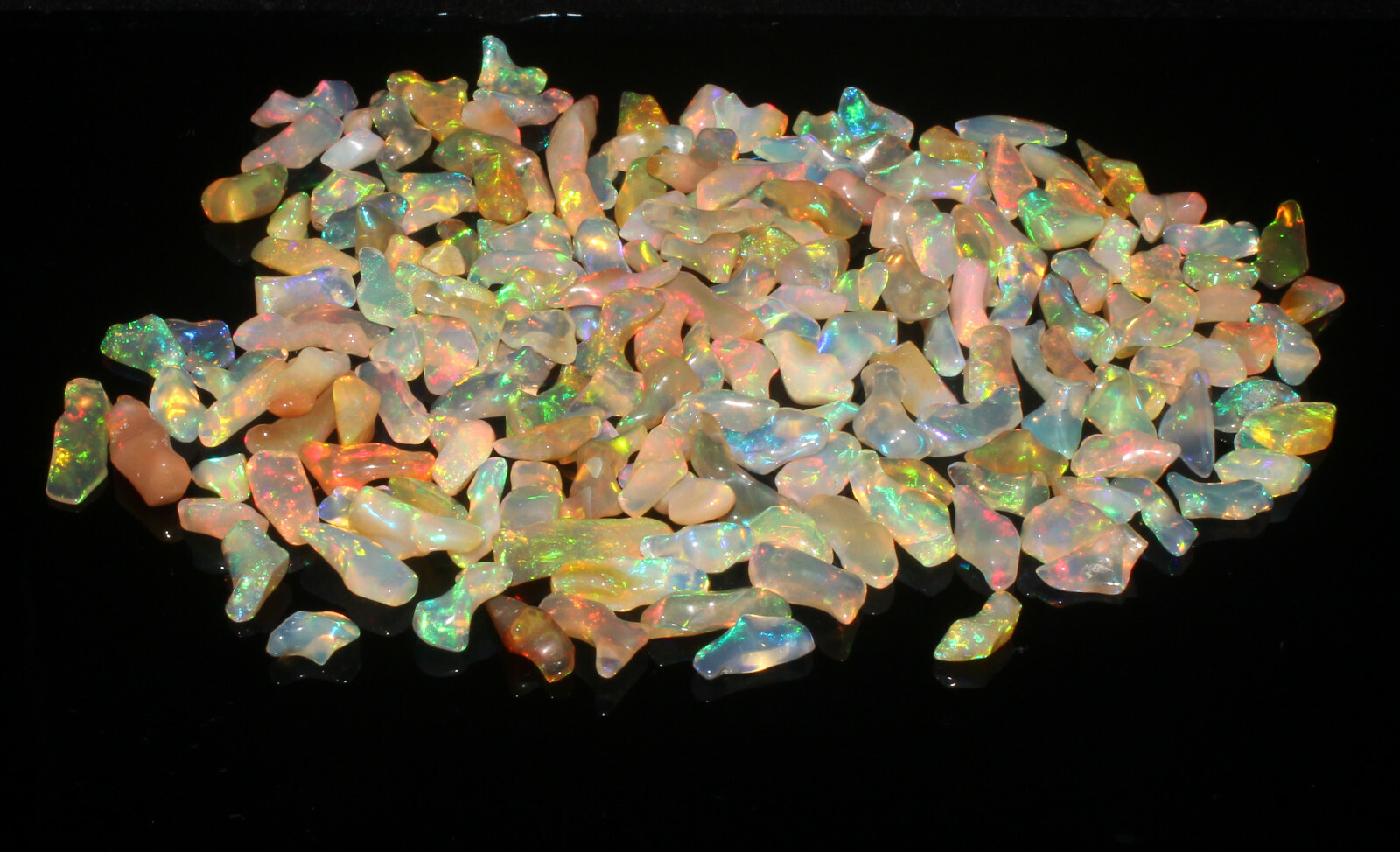 4x7to5x13 MM Ethiopian Welo Fire Opal Polished Rough Play of Color Specimen #98