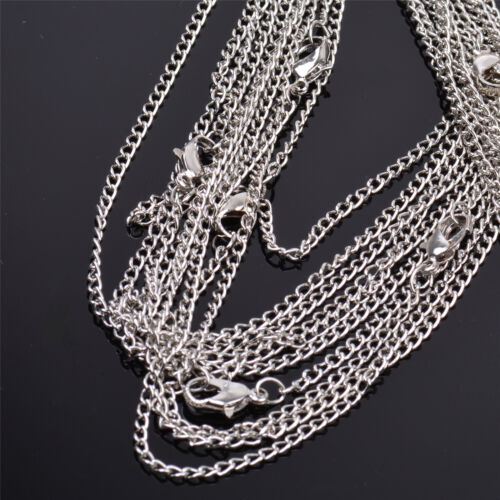 Wholesale 10 Pieces/Lot Silver Plated Making DIY Hard Link Chain Necklace 22”